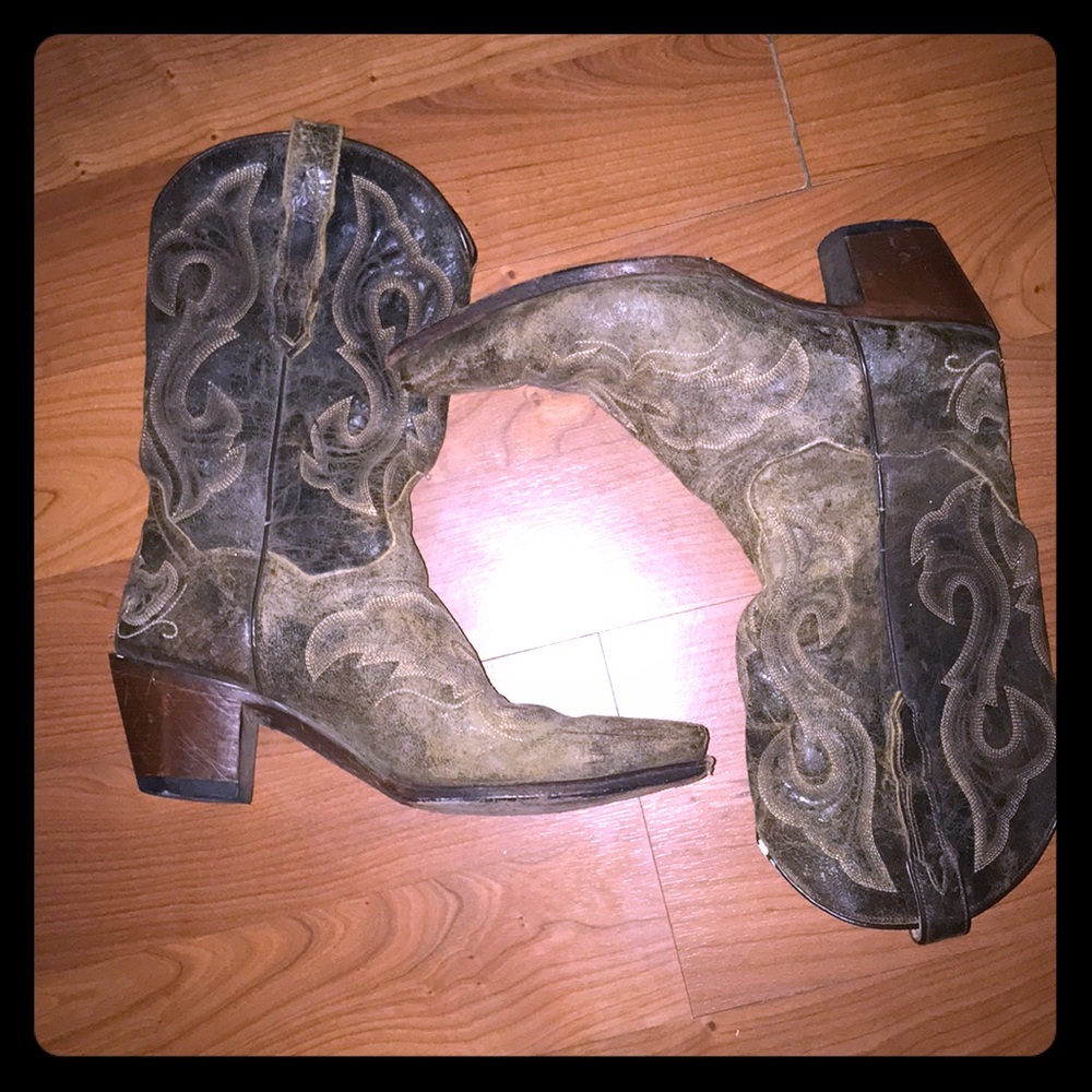 Frye pull on cowboy boots